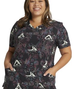 Cherokee Clearance Women's Dog Is My Zen Print Scrub Top