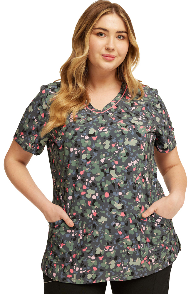 Women's What The Speck? Print Scrub Top Cherokee Women's What The Speck? Print Scrub Top -Silverts-shop 1 ck ck678 printwts 650