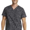 Cherokee Clearance Men's Sea Sketch Print Scrub Top 2 Cherokee Clearance Men's Sea Sketch Print Scrub Top -Silverts-shop 1 ck ck691 printclearancestk 650