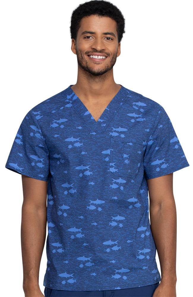 Clearance Men's Stay In School Print Scrub Top Cherokee Clearance Men's Stay In School Print Scrub Top -Silverts-shop 1 ck ck692 printclearancesti 650