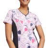 Cherokee Women's Loving Swirls Print Scrub Top -Silverts-shop 1 ck ck698 printvsl 650