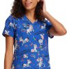 Cherokee Women's Born To Stand Out Print Scrub Top -Silverts-shop 1 ck ck703 printbts 650