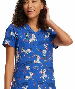 Cherokee Women's Born To Stand Out Print Scrub Top