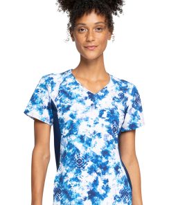Cherokee Clearance Women's Tranquil Tie Dye Print Scrub Top