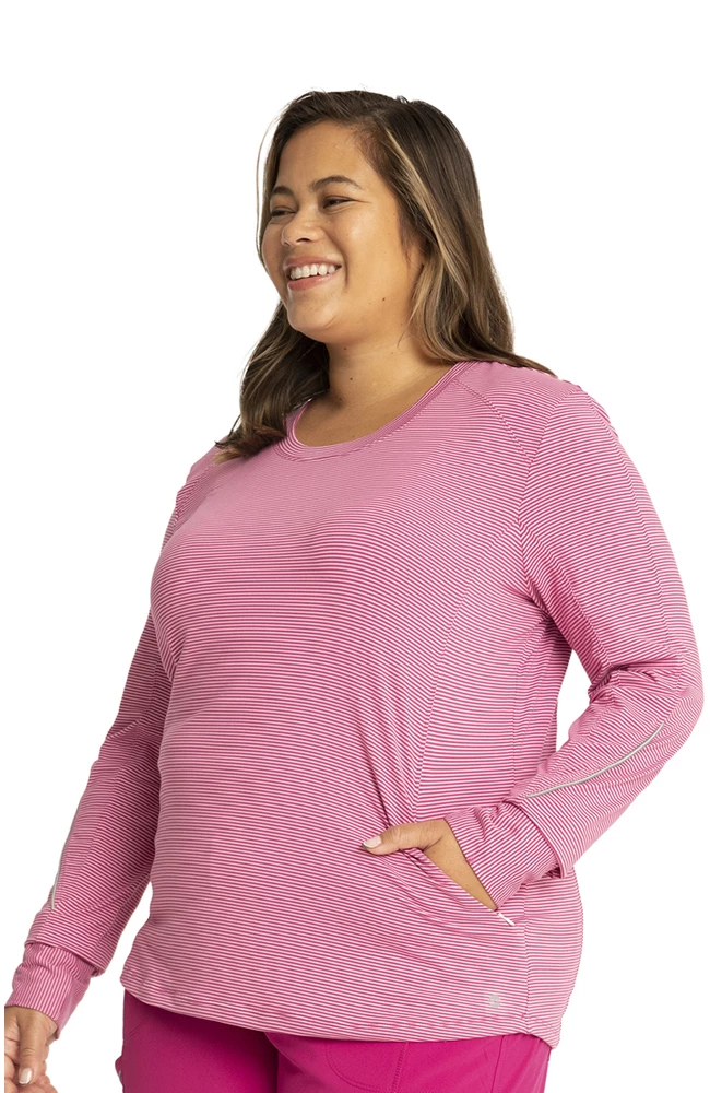 Cherokee Clearance Women's Long Sleeve Solid Knit Underscrub T-Shirt