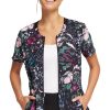 Cherokee Women's Zip-Front Wild Fleur You Print Scrub Top 2 Cherokee Women's Zip-Front Wild Fleur You Print Scrub Top -Silverts-shop 1 ck ck772 printwfl 650