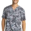 Cherokee Clearance Men's Abstract Ways Print Scrub Top -Silverts-shop 1 ck ck902 printclearanceabw 650