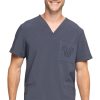 Cherokee Clearance Men's V-Neck Solid Scrub Top -Silverts-shop 1 ck ck904a clearance 650