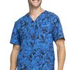 Cherokee Clearance Men's Paint That Grand Print Scrub Top -Silverts-shop 1 ck ck920 printclearancepag 650
