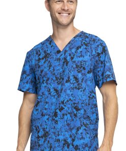 Cherokee Clearance Men's Paint That Grand Print Scrub Top