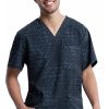 Cherokee Clearance Men's Tri It Out Print Scrub Top -Silverts-shop 1 ck ck920 printclearancetri 650