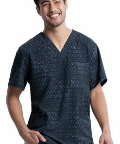 Cherokee Clearance Men's Tri It Out Print Scrub Top