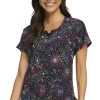 Heartsoul Clearance Women's Round Neck Celestial Twist Print Scrub Top -Silverts-shop 1 ck hs685 printclearancectw 650