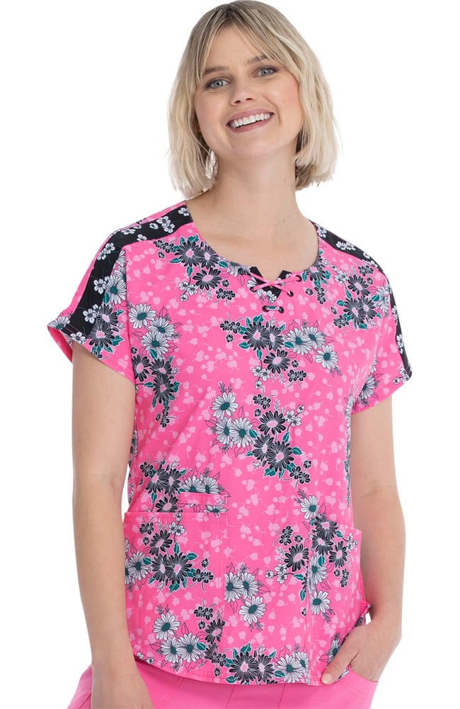 Clearance Women's Daisy Dreamer Print Scrub Top Heartsoul Clearance Women's Daisy Dreamer Print Scrub Top -Silverts-shop 1 ck hs686 printclearancedye 650