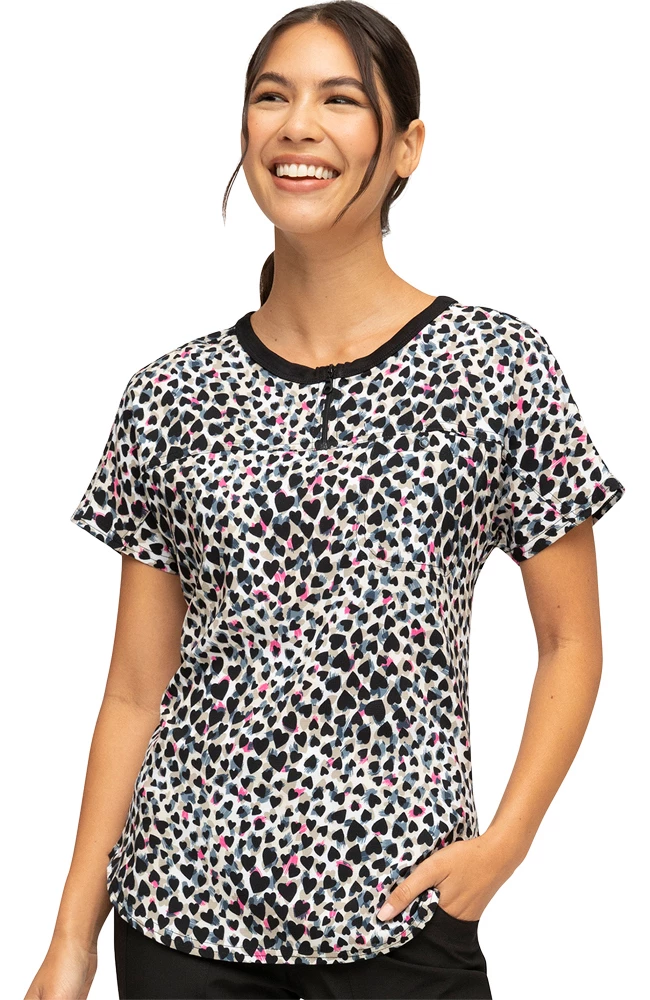 Heartsoul Clearance Women's Forever Wild At Heart Print Scrub Top