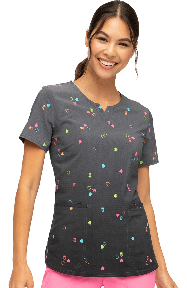 Heartsoul Clearance Women's Pineapple Pop Print Scrub Top