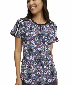 Heartsoul Women's Ditsy Garden Print Scrub Top