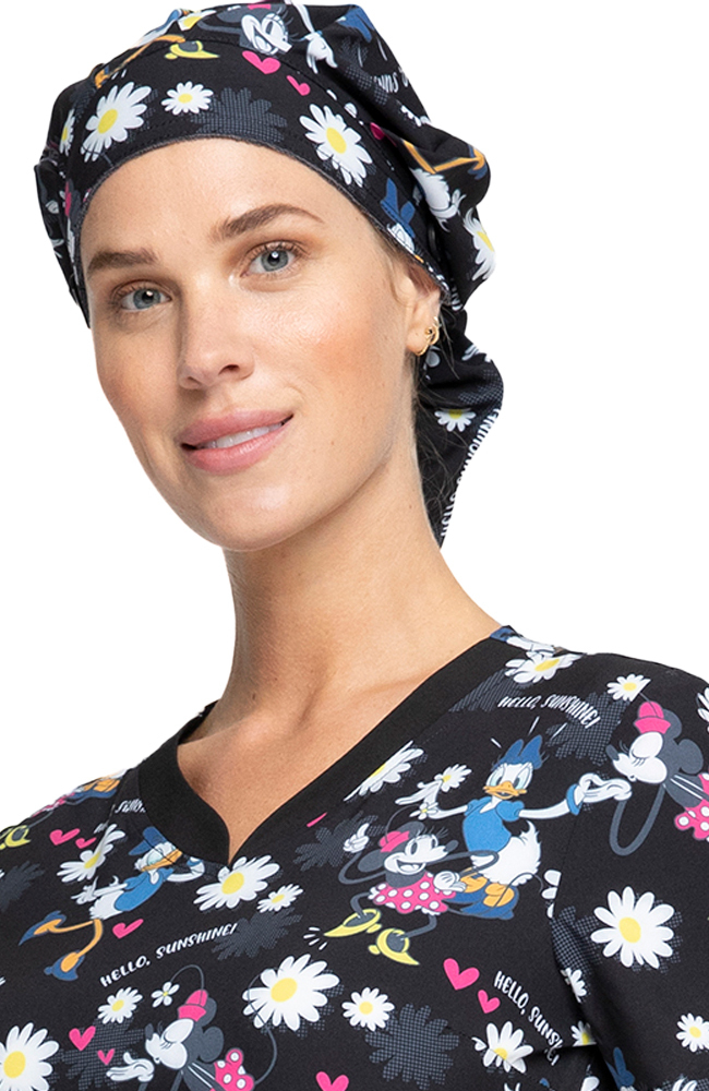 Cherokee Clearance Women's Bouffant Hello Sunshine Print Scrub Hat 3 Cherokee Clearance Women's Bouffant Hello Sunshine Print Scrub Hat