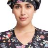 Cherokee Women's Positive Vibes Print Bouffant Scrub Hat -Silverts-shop 1 ck tf514 printmkp 650