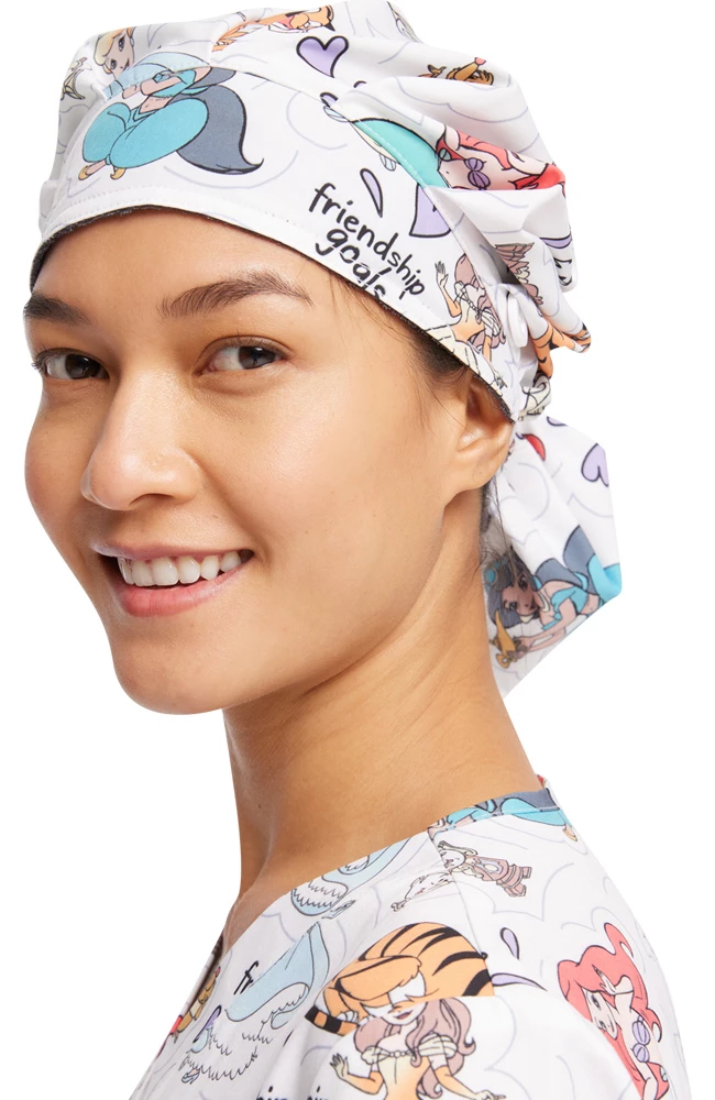 Cherokee Women's Friendship Goals Print Bouffant Scrub Hat