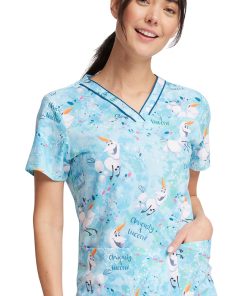 Cherokee Women's Obviously A Unicorn Print Scrub Top