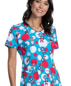 Cherokee Clearance Women's Spotting Trouble Print Scrub Top