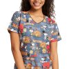 Cherokee Women's Grateful Snoopy Print Scrub Top -Silverts-shop 1 ck tf614 printnrt 650