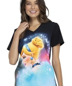 Cherokee Clearance Women's Cinderella Dream Print Scrub Top