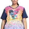 Cherokee Clearance Women's Happy Hug Day Print Scrub Top -Silverts-shop 1 ck tf627 printclearancetou 650