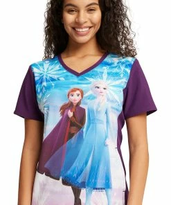 Cherokee Women's Sisters Print Scrub Top