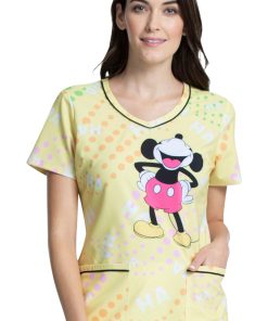 Cherokee Clearance Women's Ha Ha Print Scrub Top