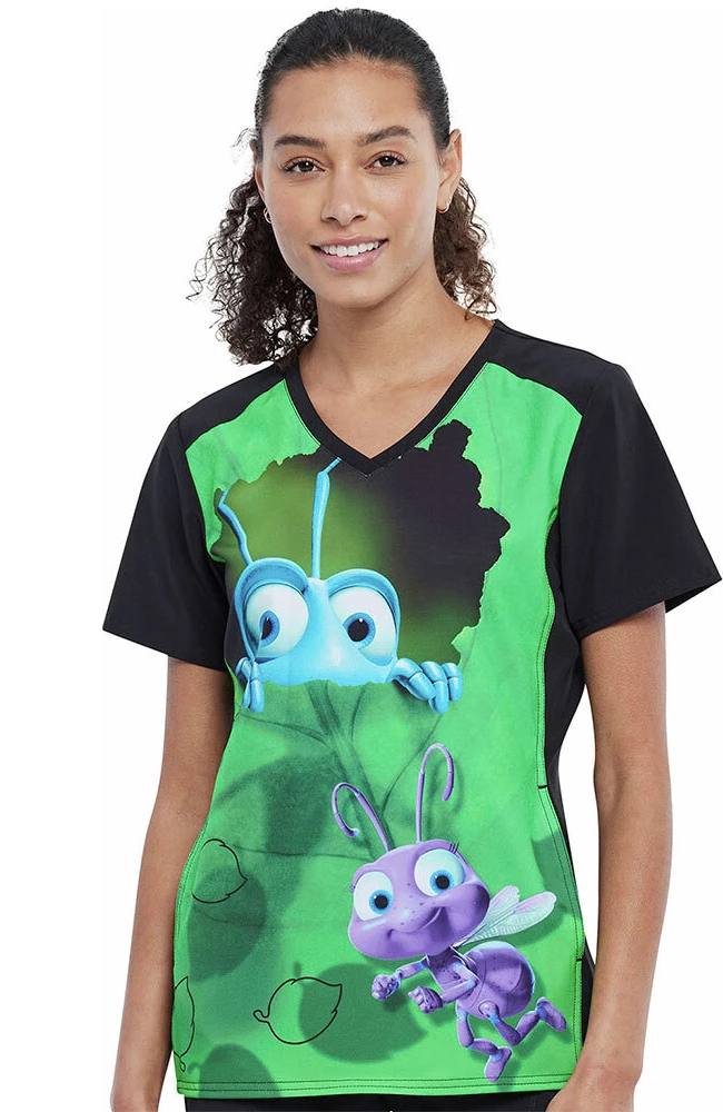 Cherokee Clearance Women's Flik And Dot Print Scrub Top