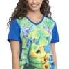 Cherokee Clearance Women's Heimlich Maneuver Print Scrub Top -Silverts-shop 1 ck tf637 printclearancebfh 650