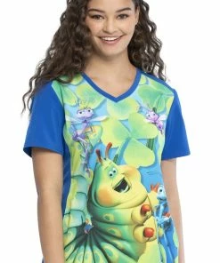 Cherokee Clearance Women's Heimlich Maneuver Print Scrub Top