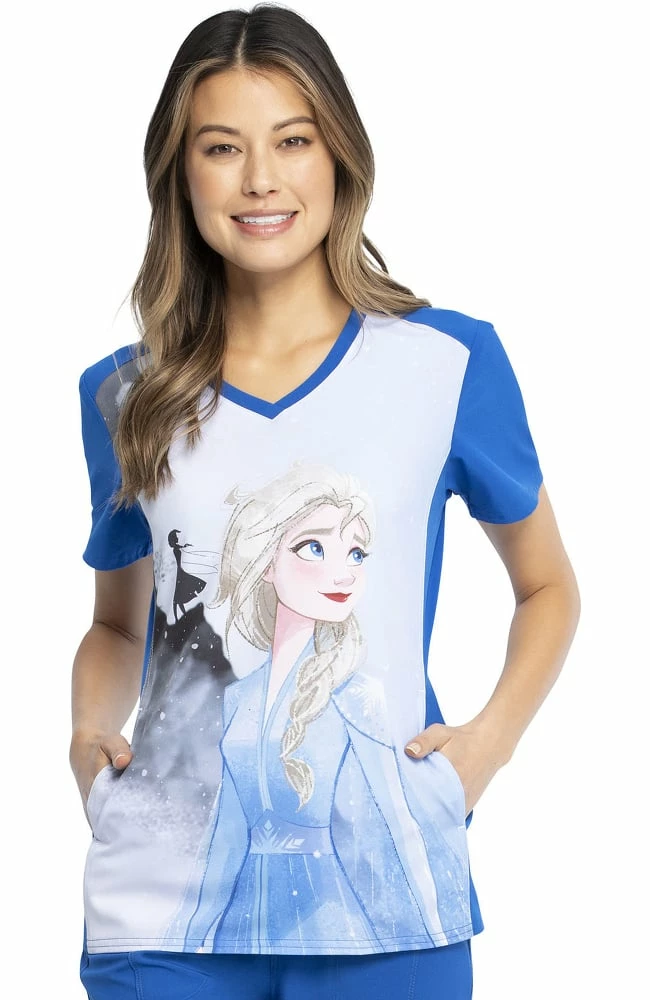 Cherokee Clearance Women's Mythic Journey Print Scrub Top