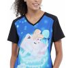 Cherokee Clearance Women's Dont Be Late Print Scrub Top -Silverts-shop 1 ck tf637 printclearanceprd 650