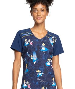 Cherokee Clearance Women's Curious Events Print Scrub Top