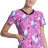 Cherokee Clearance Women's Diamond Dance Print Scrub Top -Silverts-shop 1 ck tf646 printclearancetod 650