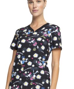 Cherokee Clearance Women's Hello Sunshine Print Scrub Top
