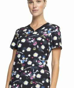 Cherokee Clearance Women's Hello Sunshine Print Scrub Top