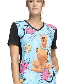 Cherokee Clearance Women's Scooby Sunshine Print Scrub Top