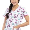 Cherokee Clearance Women's Winter Hello Kitty Print Scrub Top 2 Cherokee Clearance Women's Winter Hello Kitty Print Scrub Top -Silverts-shop 1 ck tf686 printclearancehki 650
