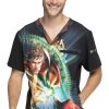 Cherokee Clearance Men's Doctor Strange Print Scrub Top -Silverts-shop 1 ck tf700 printclearanceads 650