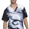 Cherokee Clearance Men's V-Neck Star Wars Print Scrub Top -Silverts-shop 1 ck tf700 printclearancesfo 650