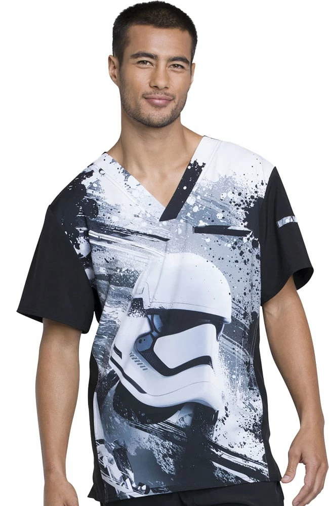 Cherokee Clearance Men's V-Neck Star Wars Print Scrub Top
