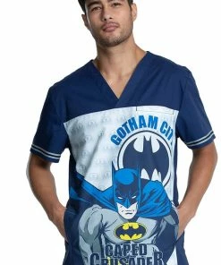 Cherokee Clearance Men's Gotham City™ Print Scrub Top