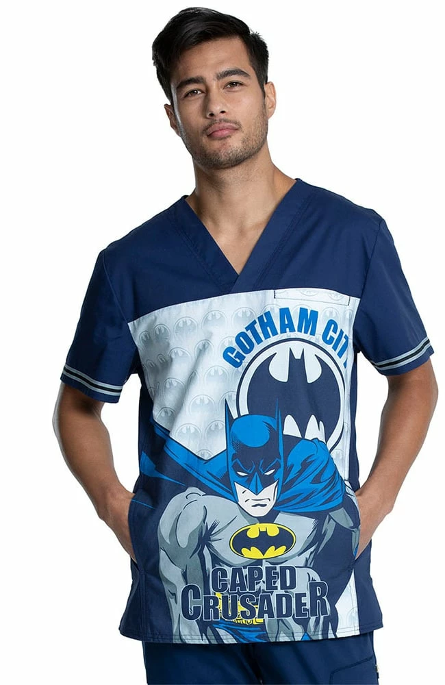 Cherokee Clearance Men's Gotham City™ Print Scrub Top