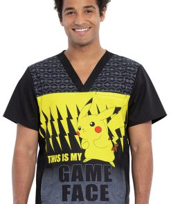 Cherokee Clearance Men's Game Face Print Scrub Top