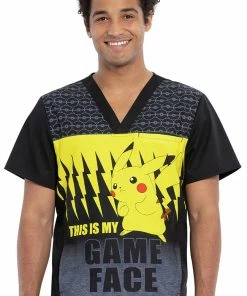 Cherokee Clearance Men's Game Face Print Scrub Top