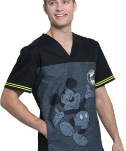 Cherokee Clearance Men's V-Neck Be Yourself Print Scrub Top